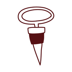 wine corkscrew tool isolated icon