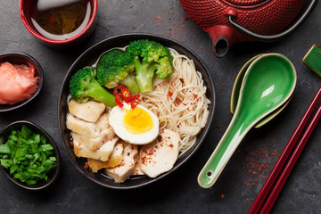 Asian noodle ramen soup