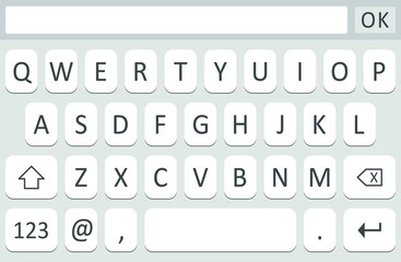 Mobile phone keyboard vector template, smatrphone keypad interface
