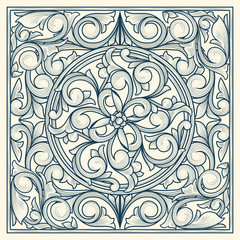 Monochrome vintage decorative ornate card © alex_bond