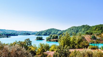 Panoramic view of  lake in Manavgat. Turkey