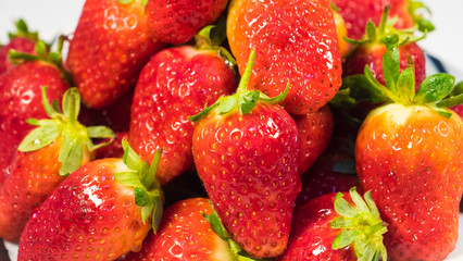 strawberries close-up on a white background