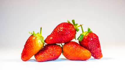 strawberries close-up on a white background