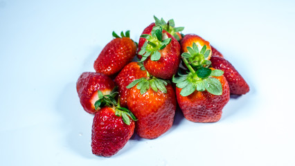 strawberries close-up on a white background