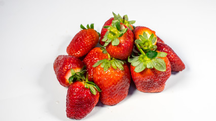 strawberries close-up on a white background