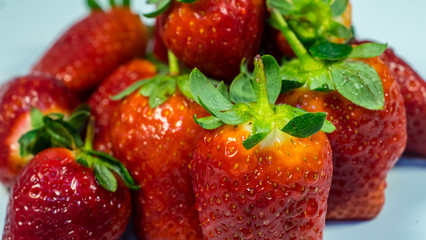 strawberries close-up on a white background