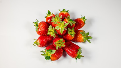 strawberries close-up on a white background