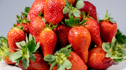 strawberries close-up on a white background