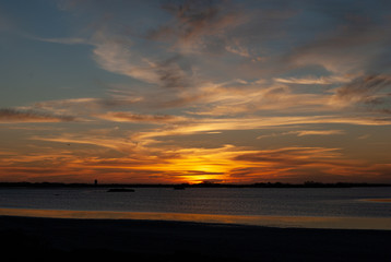 Fototapeta na wymiar HDR colorful sunset golden hour