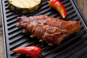 Grilled Pork Ribs On Griddle