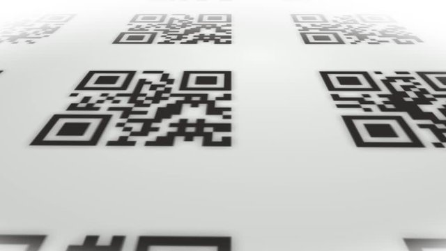 QR Code Technology Icons Background Loop/ 4k animation of an abstract technology background with qr code icons switching in seamless loop mode