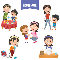 Cartoon Characters Of Different Housewifes