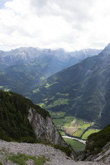 view of the valley of Salsach river in Alps