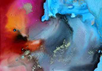 Selbstklebende Fototapeten  Marble texture.Art Abstract paint blots background. Alcohol ink colors. © Liliia