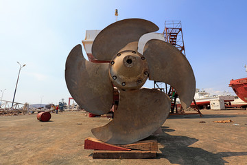 Marine propeller close-up