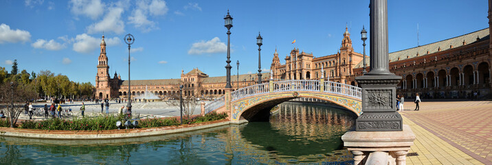 Plaza of Spain in Seville, panorama. © sergunt