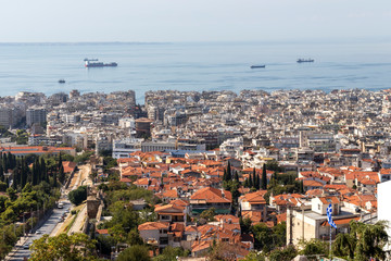 Fototapeta na wymiar Panoramic view city of Thessaloniki, Greece