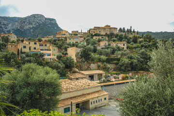 Fototapeta na wymiar view over Deia town at the west coast of Mallorca, Spain