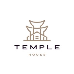 temple house logo vector icon illustration