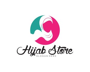 Muslimah hijab Logo vector design template