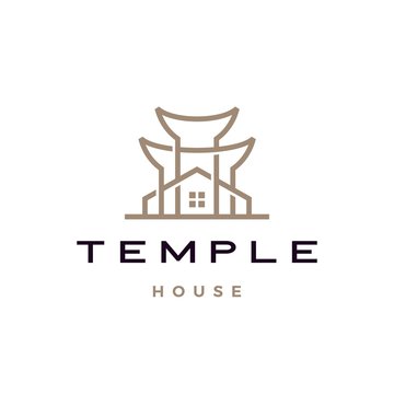 temple house logo vector icon illustration