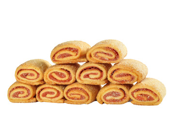 Homemade cookies isolated on a white background. Close-up.