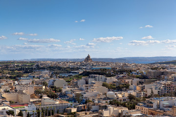 Fototapeta na wymiar Panoramic view of Victoria, Gozo, Malta