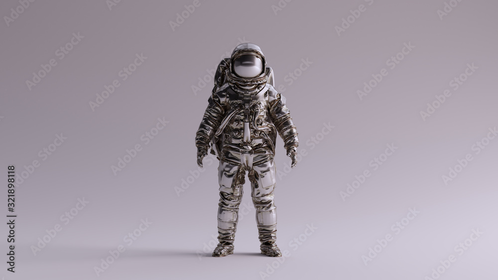 Canvas Prints astronaut silver spaceman astronaut cosmonaut with light grey background with neutral diffused side 