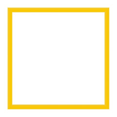 Yellow frame. Isolated over white. Vintage simple decorative border, isolated. Deco elegant art object. Empty copy space for decoration, photo, banner. Vector illustration.