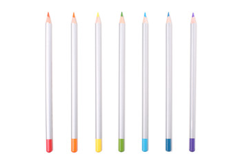 Color pencils isolated on white. Rainbow color