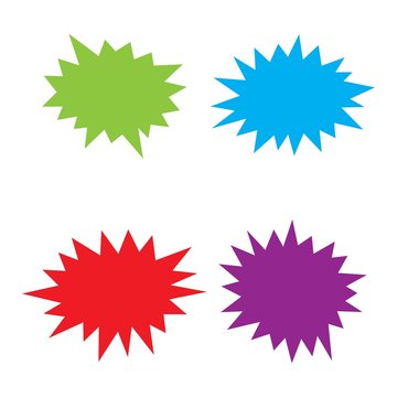 Starburst speech bubbles set, star sticker vector, Bursting icon, Explosion vector , isolated on white background