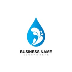 Water drop logo vector icon illustration