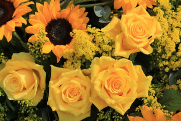 Yellow wedding flowers