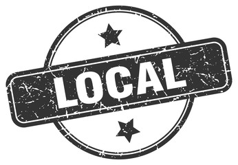 local stamp. local round vintage grunge sign. local