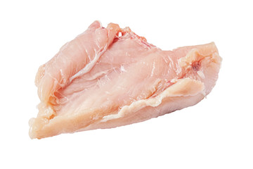 raw chicken fillet isolated on white close up