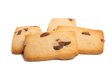 cookies with chocolate drops Isolated