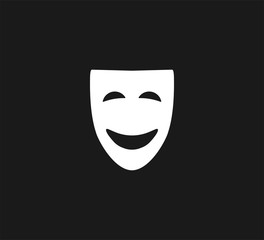Theater mask icon. Vector illustration, flat design.