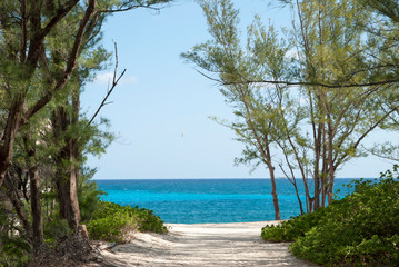 Fototapeta na wymiar Paradise Island Public Beach Entrance