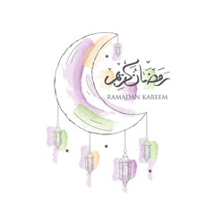 Ramadan kareem greeting with hand drawing style