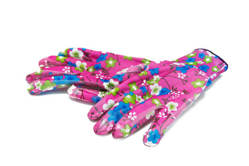 Garden gloves on a white isolated background