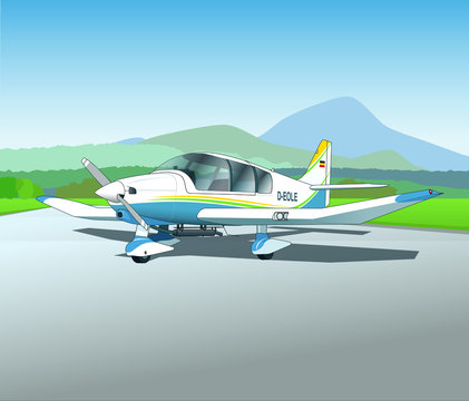 Modernes franz&ouml;sisches Sportflugzeug in Holzbauweise