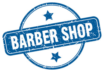 barber shop stamp. barber shop round vintage grunge sign. barber shop