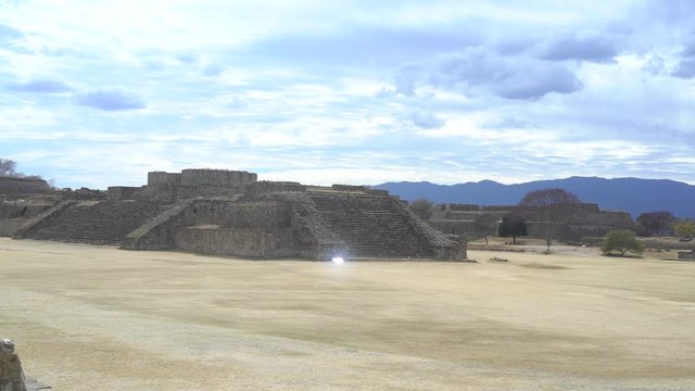 Pyramids Monte Alb&aacute;n in Oaxaca Mexico. Pre-Columbian Archaeological site and UNESCO world heritage. in latin america.