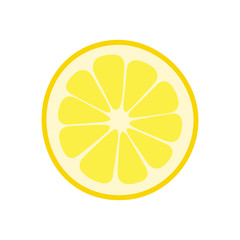 Fresh lemon slice icon on a white background