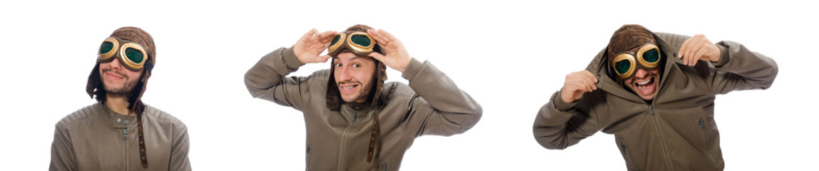 Funny pilot isolated on the white