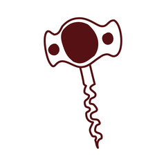 wine corkscrew tool isolated icon
