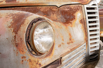 Fototapeta na wymiar Part of an old rusty car, auto repair concept