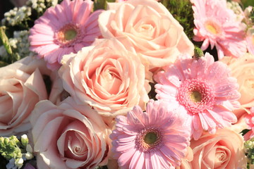 Pink wedding flowers