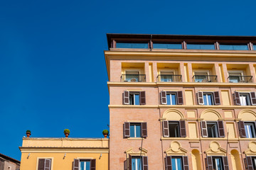 Typical renaissance windows in Rome, Italy.