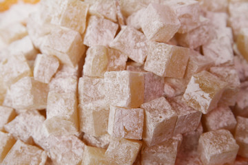  turkish oriental sweets rahat lokum at the bazaar market